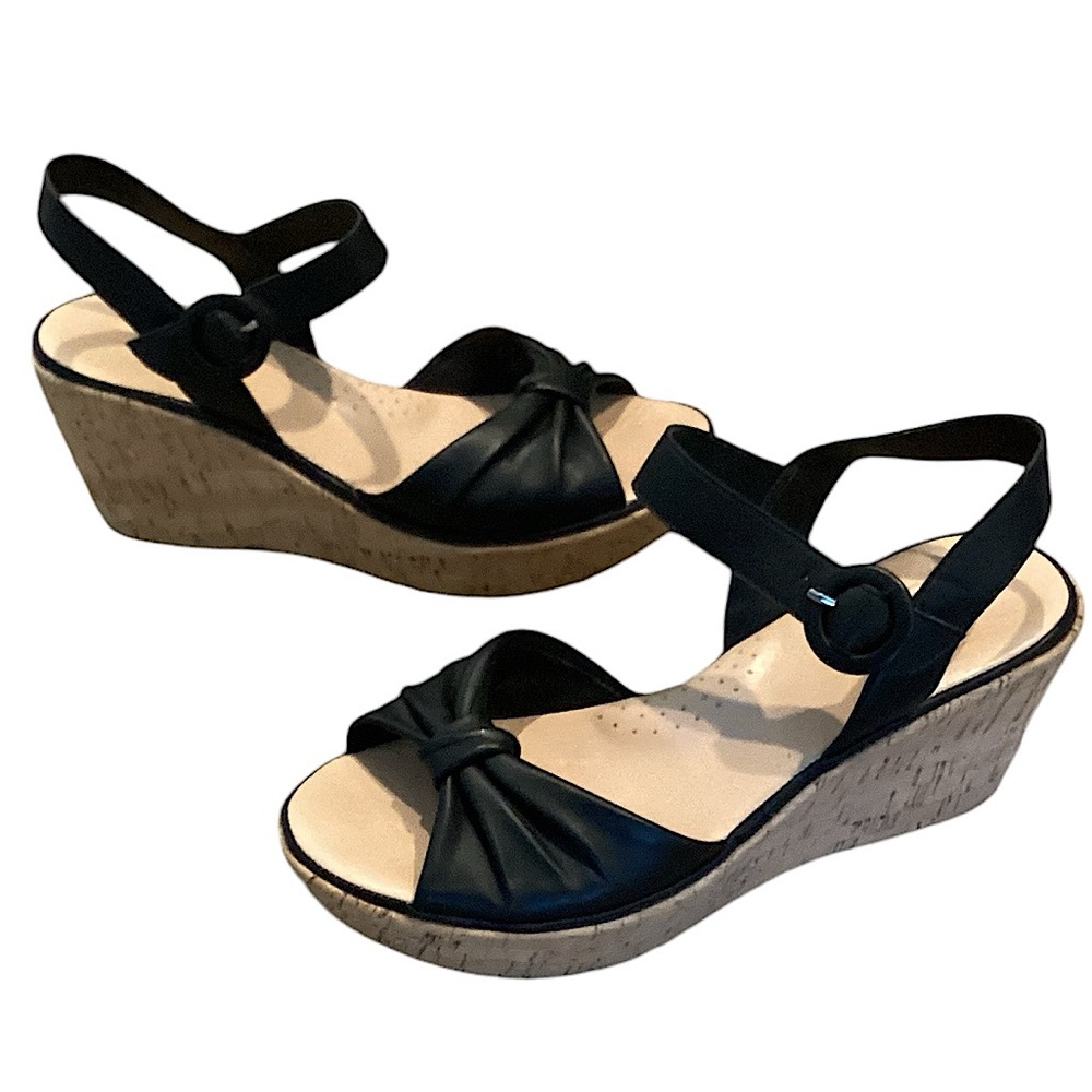 Ono by Born Leather Cork Wedge Sandals 9